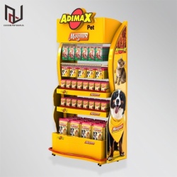 POP advertising metal floor display stand for pet food